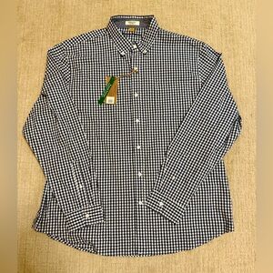 NWT Tailor Vintage Men’s Navy/White Long Sleeve Button Down Shirt Size XXL